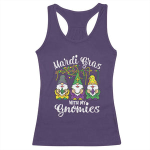 Mardi Gras With My Gnomies Funny Gnomes Squad Racerback Tank Top TS09 Purple Print Your Wear