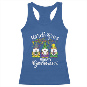 Mardi Gras With My Gnomies Funny Gnomes Squad Racerback Tank Top TS09 Royal Blue Print Your Wear