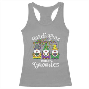 Mardi Gras With My Gnomies Funny Gnomes Squad Racerback Tank Top TS09 Sport Gray Print Your Wear