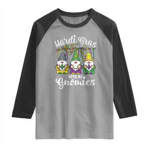 Mardi Gras With My Gnomies Funny Gnomes Squad Raglan Shirt TS09 Sport Gray Black Print Your Wear