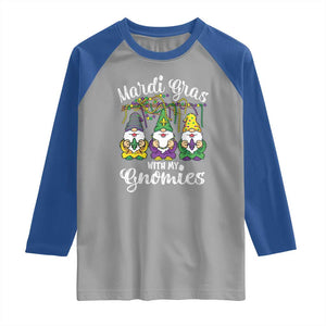 Mardi Gras With My Gnomies Funny Gnomes Squad Raglan Shirt TS09 Sport Gray Royal Print Your Wear