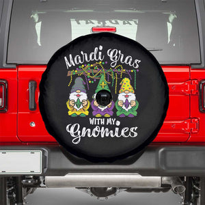 Mardi Gras With My Gnomies Funny Gnomes Squad Spare Tire Cover TS09 Black Print Your Wear