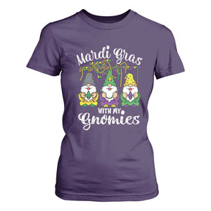 Mardi Gras With My Gnomies Funny Gnomes Squad T Shirt For Women TS09 Purple Print Your Wear