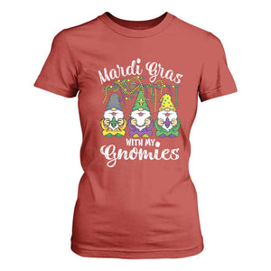 Mardi Gras With My Gnomies Funny Gnomes Squad T Shirt For Women TS09 Red Print Your Wear