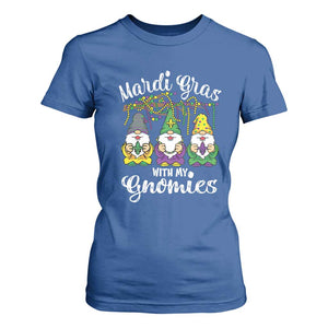 Mardi Gras With My Gnomies Funny Gnomes Squad T Shirt For Women TS09 Royal Blue Print Your Wear