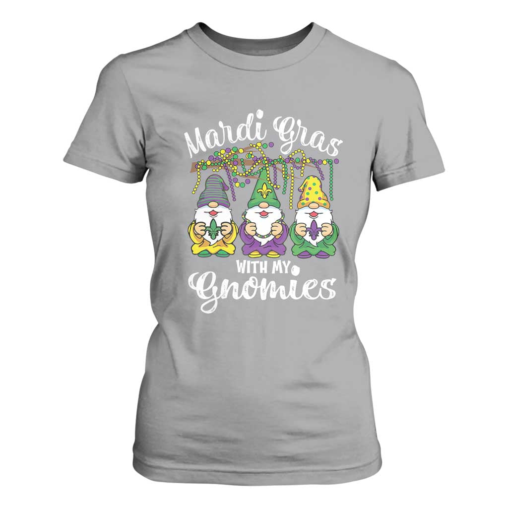 Mardi Gras With My Gnomies Funny Gnomes Squad T Shirt For Women TS09 Sport Gray Print Your Wear