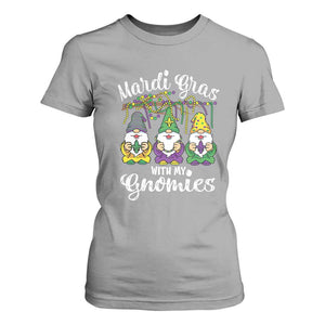 Mardi Gras With My Gnomies Funny Gnomes Squad T Shirt For Women TS09 Sport Gray Print Your Wear