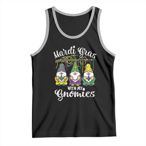 Mardi Gras With My Gnomies Funny Gnomes Squad Tank Top TS09 Black Athletic Heather Print Your Wear