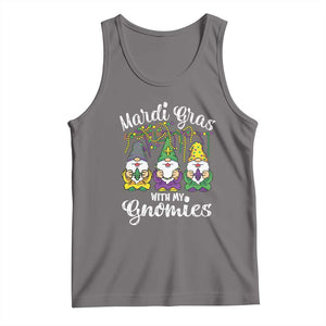 Mardi Gras With My Gnomies Funny Gnomes Squad Tank Top TS09 Deep Heather Print Your Wear