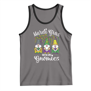 Mardi Gras With My Gnomies Funny Gnomes Squad Tank Top TS09 Deep Heather Black Print Your Wear