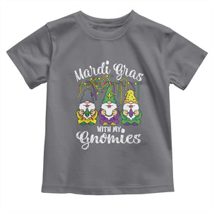 Mardi Gras With My Gnomies Funny Gnomes Squad Toddler T Shirt TS09 Charcoal Print Your Wear