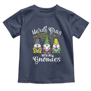 Mardi Gras With My Gnomies Funny Gnomes Squad Toddler T Shirt TS09 Navy Print Your Wear