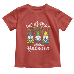 Mardi Gras With My Gnomies Funny Gnomes Squad Toddler T Shirt TS09 Red Print Your Wear