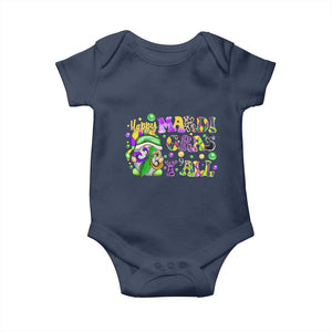 Happy Mardi Gras Y'all Cute Gnome Fat Tuesday Baby Onesie TS09 Navy Print Your Wear