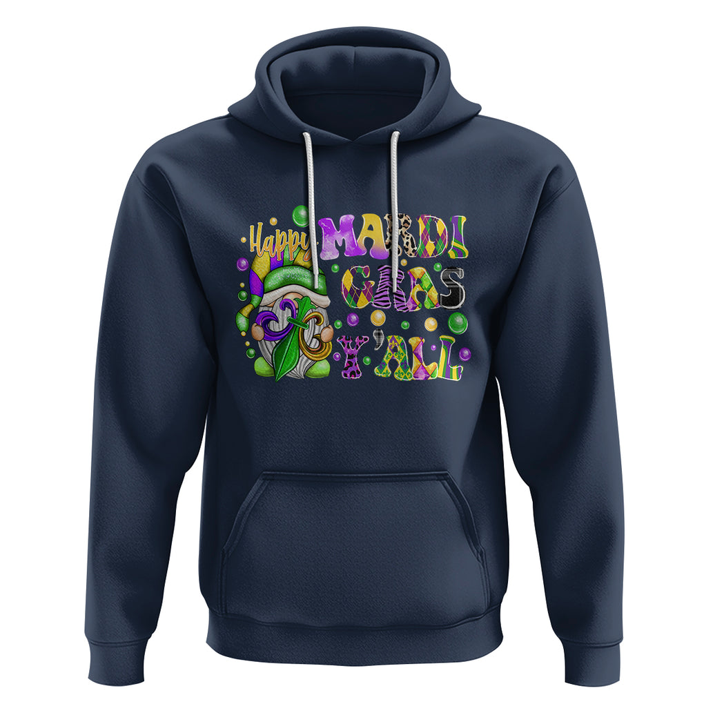 Happy Mardi Gras Y'all Cute Gnome Fat Tuesday Hoodie TS09 Navy Printyourwear