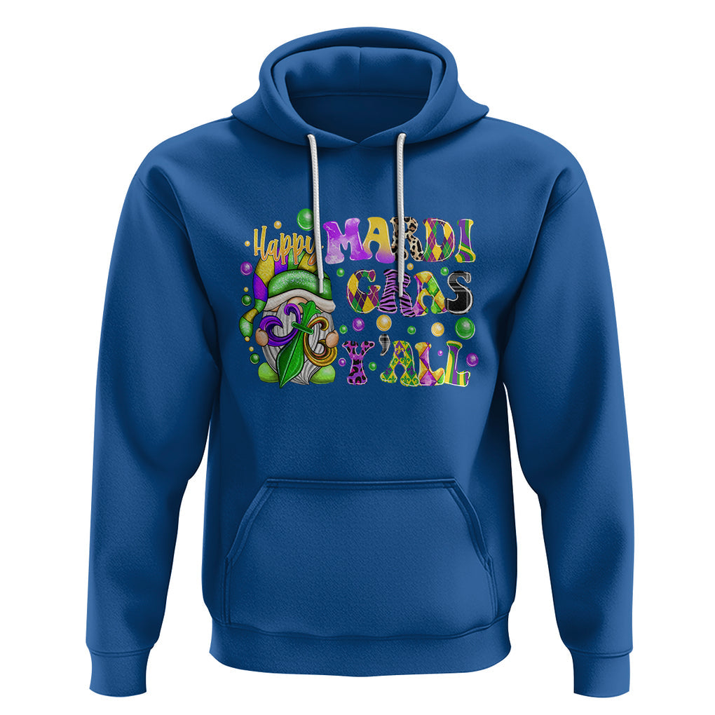 Happy Mardi Gras Y'all Cute Gnome Fat Tuesday Hoodie TS09 Royal Blue Printyourwear