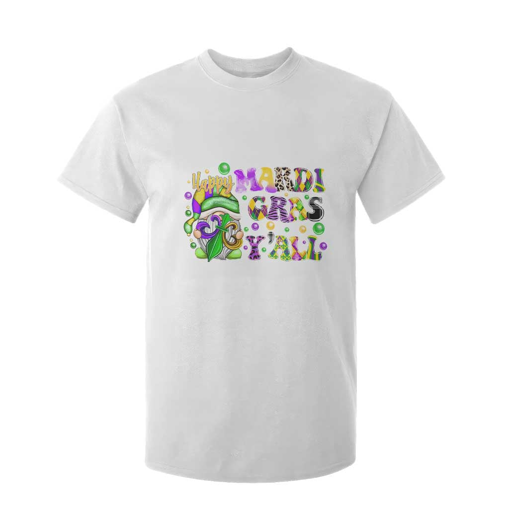 Happy Mardi Gras Y'all Cute Gnome Fat Tuesday T Shirt For Kid TS09 White Print Your Wear