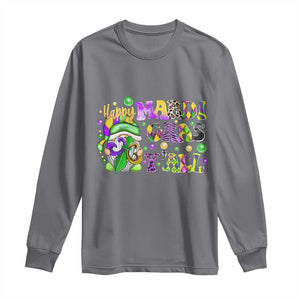 Happy Mardi Gras Y'all Cute Gnome Fat Tuesday Long Sleeve Shirt TS09 Charcoal Print Your Wear