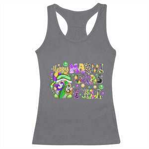 Happy Mardi Gras Y'all Cute Gnome Fat Tuesday Racerback Tank Top TS09 Charcoal Print Your Wear