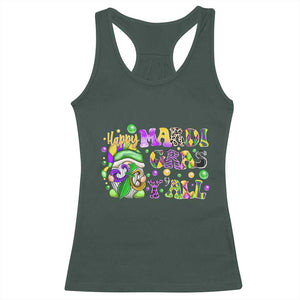 Happy Mardi Gras Y'all Cute Gnome Fat Tuesday Racerback Tank Top TS09 Dark Forest Green Print Your Wear