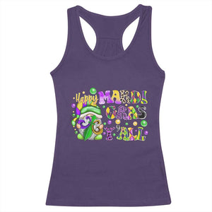 Happy Mardi Gras Y'all Cute Gnome Fat Tuesday Racerback Tank Top TS09 Purple Print Your Wear