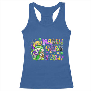 Happy Mardi Gras Y'all Cute Gnome Fat Tuesday Racerback Tank Top TS09 Royal Blue Print Your Wear