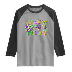 Happy Mardi Gras Y'all Cute Gnome Fat Tuesday Raglan Shirt TS09 Sport Gray Black Print Your Wear