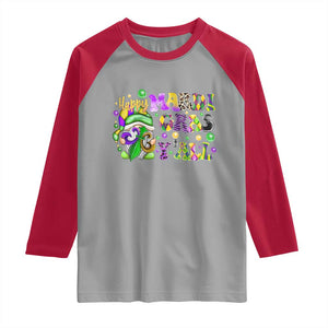 Happy Mardi Gras Y'all Cute Gnome Fat Tuesday Raglan Shirt TS09 Sport Gray Red Print Your Wear