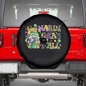 Happy Mardi Gras Y'all Cute Gnome Fat Tuesday Spare Tire Cover TS09 Black Print Your Wear
