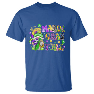 Happy Mardi Gras Y'all Cute Gnome Fat Tuesday T Shirt TS09 Royal Blue Printyourwear