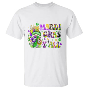 Happy Mardi Gras Y'all Cute Gnome Fat Tuesday T Shirt TS09 White Printyourwear