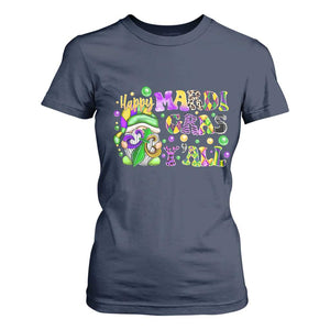 Happy Mardi Gras Y'all Cute Gnome Fat Tuesday T Shirt For Women TS09 Navy Print Your Wear