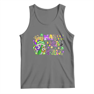 Happy Mardi Gras Y'all Cute Gnome Fat Tuesday Tank Top TS09 Black Heather Print Your Wear