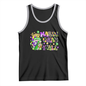 Happy Mardi Gras Y'all Cute Gnome Fat Tuesday Tank Top TS09 Black Athletic Heather Print Your Wear