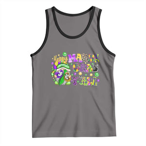 Happy Mardi Gras Y'all Cute Gnome Fat Tuesday Tank Top TS09 Deep Heather Black Print Your Wear