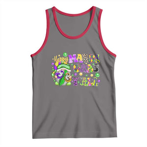 Happy Mardi Gras Y'all Cute Gnome Fat Tuesday Tank Top TS09 Deep Heather Red Print Your Wear
