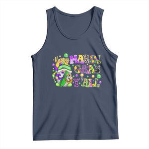 Happy Mardi Gras Y'all Cute Gnome Fat Tuesday Tank Top TS09 Navy Print Your Wear