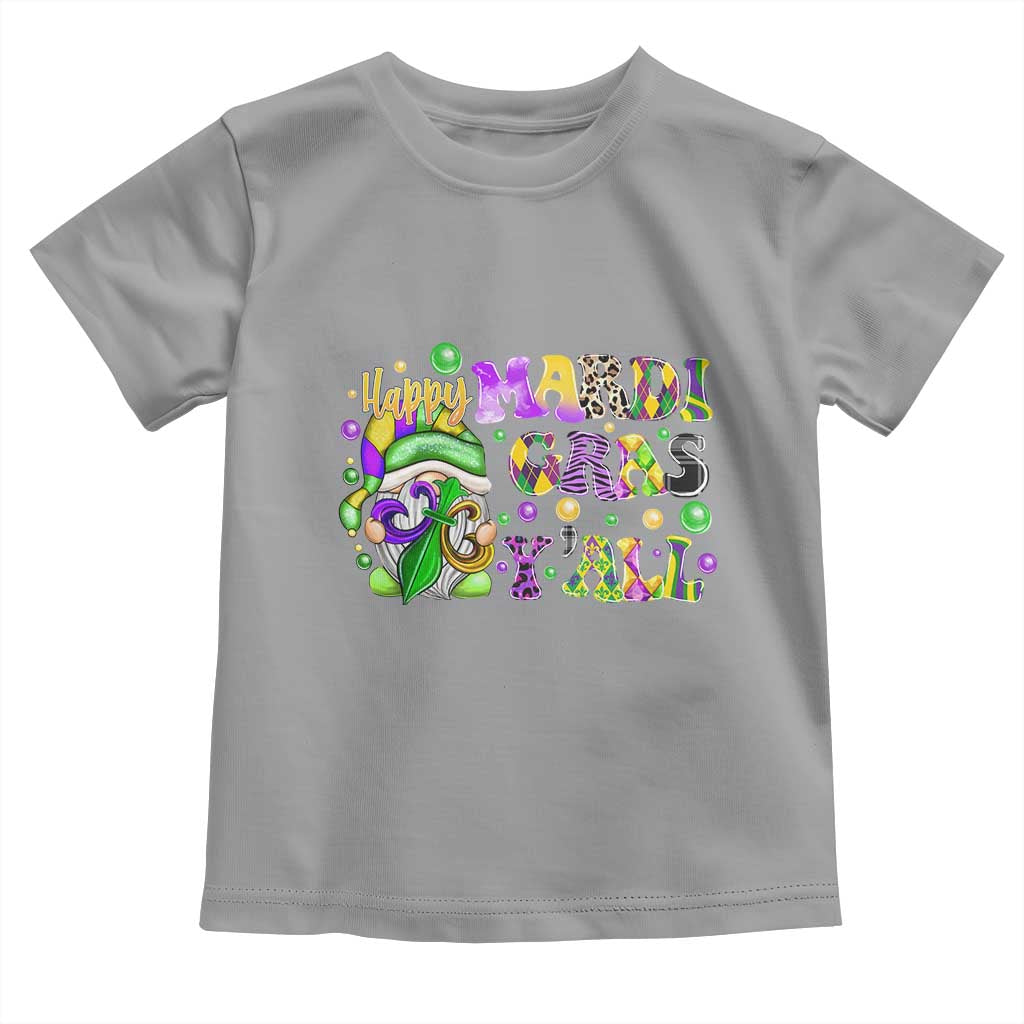 Happy Mardi Gras Y'all Cute Gnome Fat Tuesday Toddler T Shirt TS09 Sport Gray Print Your Wear