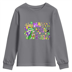 Happy Mardi Gras Y'all Cute Gnome Fat Tuesday Youth Sweatshirt TS09 Charcoal Print Your Wear
