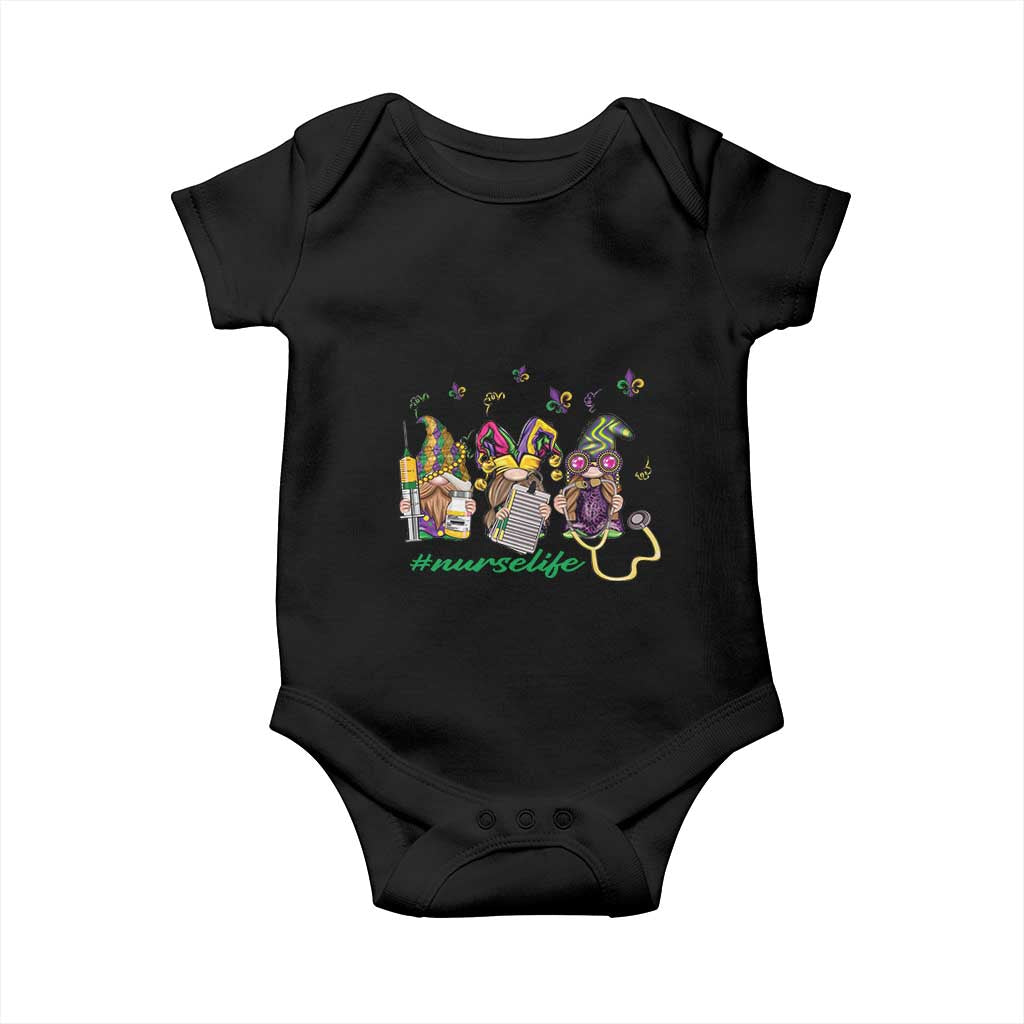 Mardi Gras Baby Onesie Jester Gnomes Nurse RN ICU NICU ER Scrub TS09 Black Print Your Wear