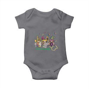 Mardi Gras Baby Onesie Jester Gnomes Nurse RN ICU NICU ER Scrub TS09 Charcoal Print Your Wear