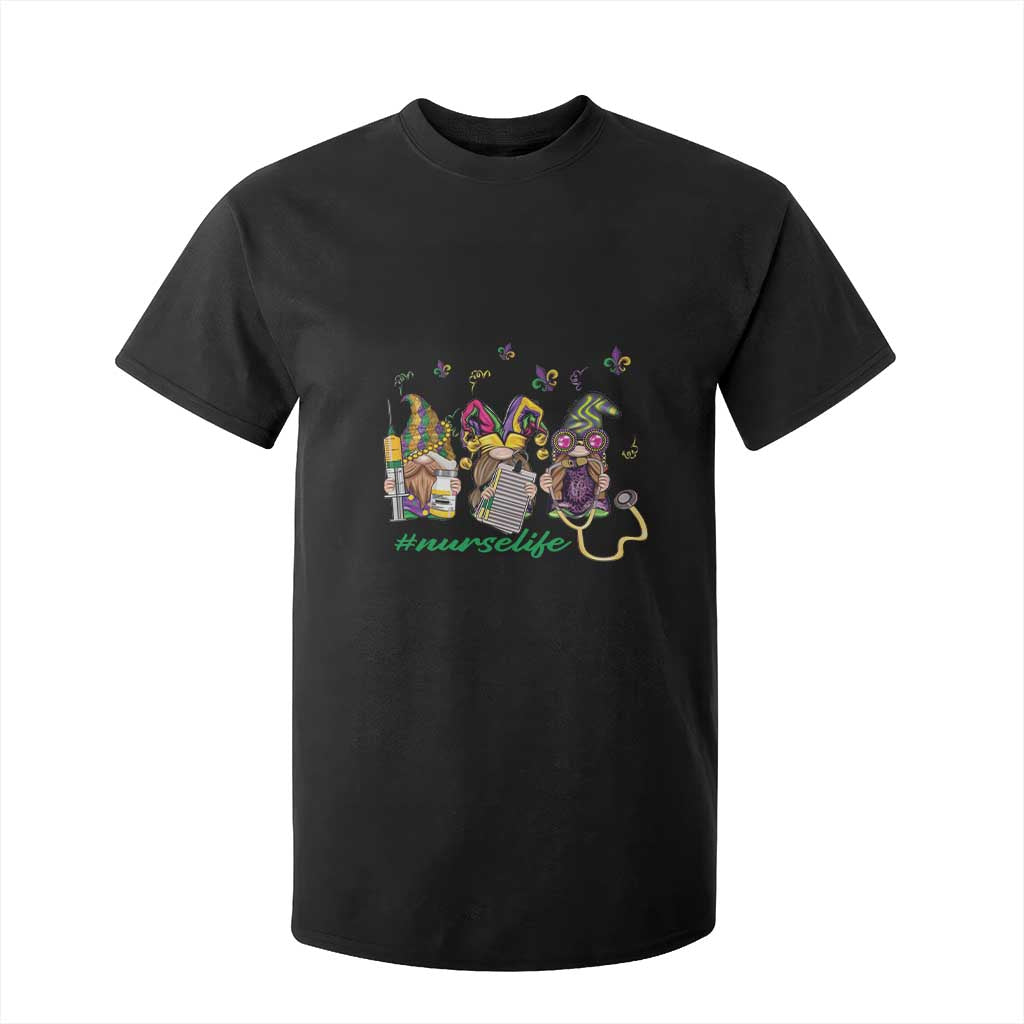 Mardi Gras T Shirt For Kid Jester Gnomes Nurse RN ICU NICU ER Scrub TS09 Black Print Your Wear