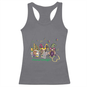 Mardi Gras Racerback Tank Top Jester Gnomes Nurse RN ICU NICU ER Scrub TS09 Charcoal Print Your Wear