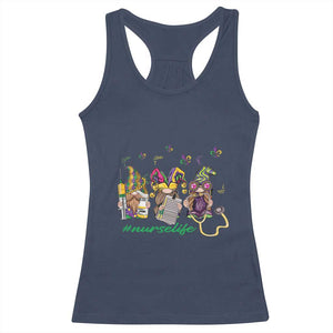 Mardi Gras Racerback Tank Top Jester Gnomes Nurse RN ICU NICU ER Scrub TS09 Navy Print Your Wear