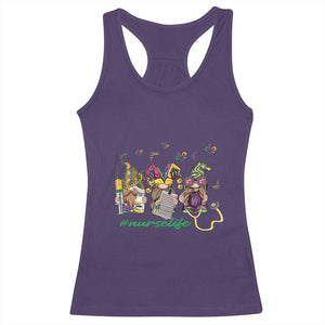 Mardi Gras Racerback Tank Top Jester Gnomes Nurse RN ICU NICU ER Scrub TS09 Purple Print Your Wear