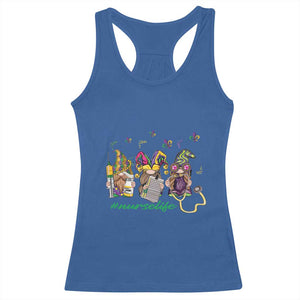 Mardi Gras Racerback Tank Top Jester Gnomes Nurse RN ICU NICU ER Scrub TS09 Royal Blue Print Your Wear