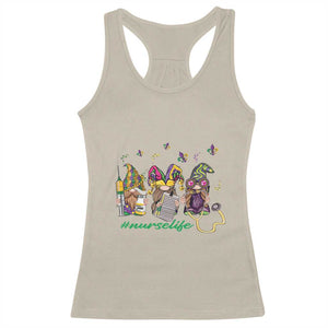 Mardi Gras Racerback Tank Top Jester Gnomes Nurse RN ICU NICU ER Scrub TS09 Sand Print Your Wear
