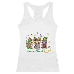 Mardi Gras Racerback Tank Top Jester Gnomes Nurse RN ICU NICU ER Scrub TS09 White Print Your Wear