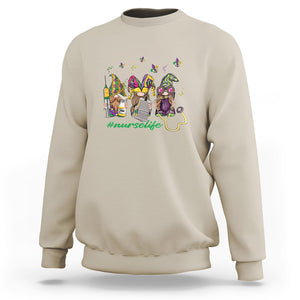 Mardi Gras Sweatshirt Jester Gnomes Nurse RN ICU NICU ER Scrub TS09 Sand Printyourwear