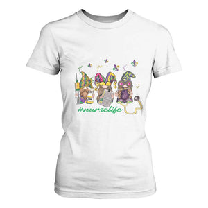 Mardi Gras T Shirt For Women Jester Gnomes Nurse RN ICU NICU ER Scrub TS09 White Print Your Wear
